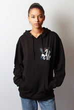 Load image into Gallery viewer, Drawstring Hoodie with Pride Unicorns in Black