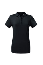 Load image into Gallery viewer, Russell Womens/Ladies Tailored Stretch Polo (Black)