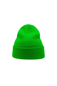 Wind Double Skin Beanie With Turn Up - Safety Green