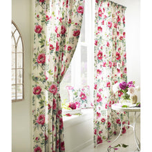 Load image into Gallery viewer, Furn Peony Vibrant Colored Floral Pleat Curtains (Fuchsia) (90in x 72in)