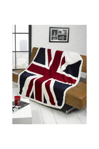 Rapport Union Jack Sherpa Fleece Throw (Red/White/Blue) (One Size)
