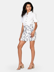 Blue Palm Nights Mini Skirt