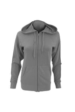 Load image into Gallery viewer, Fruit Of The Loom Ladies Fitted Hooded Sweatshirt (Light Graphite)