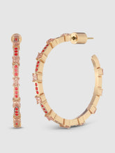 Load image into Gallery viewer, Elisa Crystal Gold Hoop Earrings