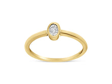 Load image into Gallery viewer, 14K Yellow Gold Plated .925 Sterling Silver 1/20 Cttw Miracle Set Diamond Ring (J-K Color, I1-I2 Clarity)