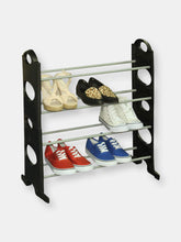 Load image into Gallery viewer, Stackable  12 Pair Metal and Plastic Shoe Rack, Black