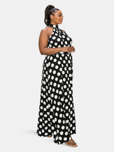 Load image into Gallery viewer, Polka Dot Halter Neck Maxi Dress