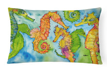 Load image into Gallery viewer, 12 in x 16 in  Outdoor Throw Pillow Seahorse Canvas Fabric Decorative Pillow