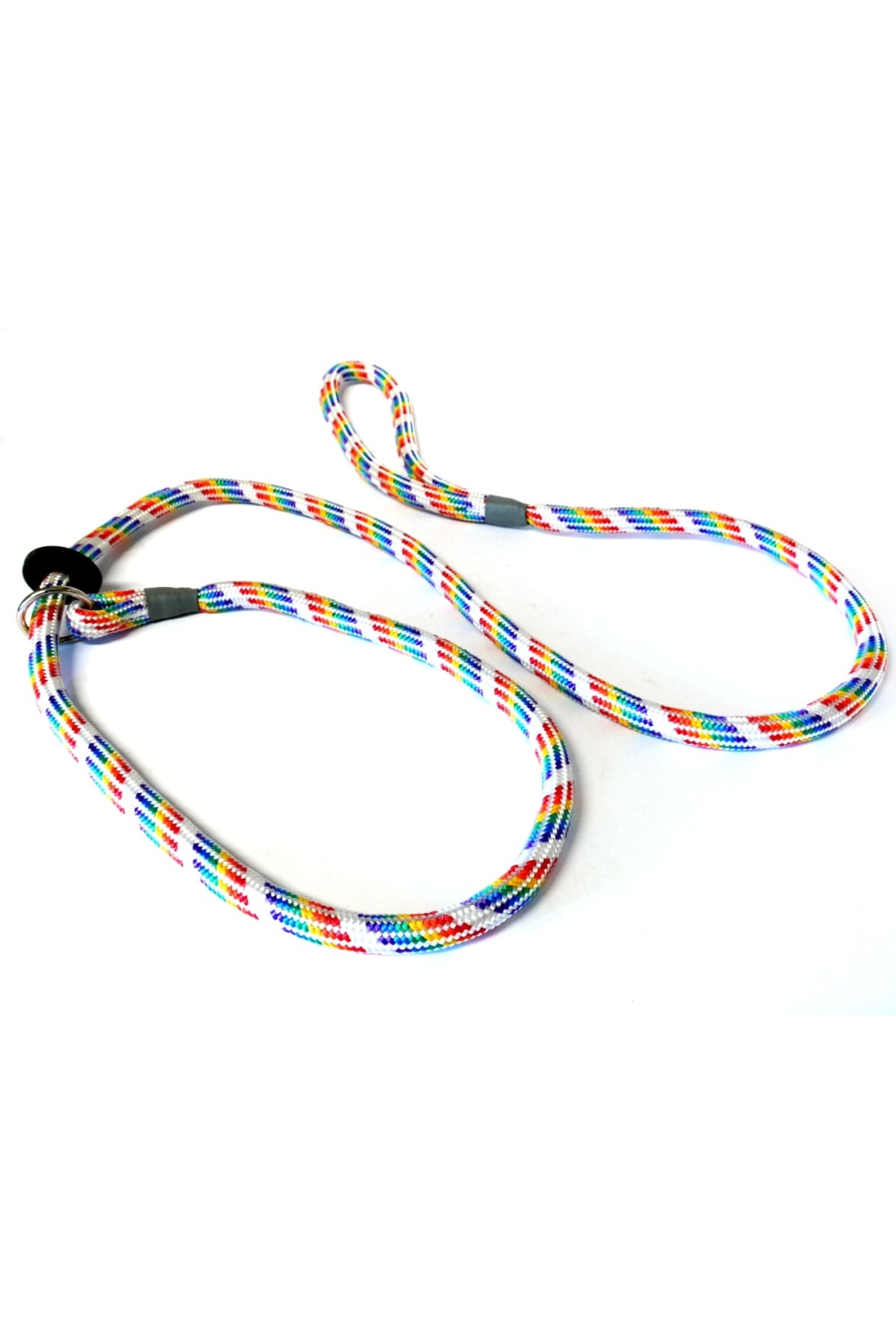 KJK Ropeworks Braided Slip Leash With Rubber Stop (Rainbow) (0.31 x 59in)