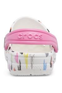 Crocs Childrens/Kids Classic Heart Clogs (White/Pink)