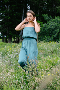 The Green Flowered Milkweed Jumpsuit