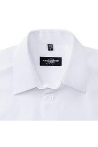 Russell Collection Mens Short Sleeve Poly-Cotton Easy Care Tailored Poplin Shirt (White)