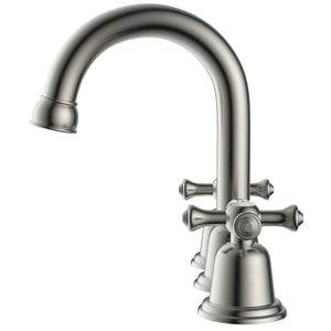 Widespread Bathroom Faucet with Drain Kit Included in Brushed Nickel
