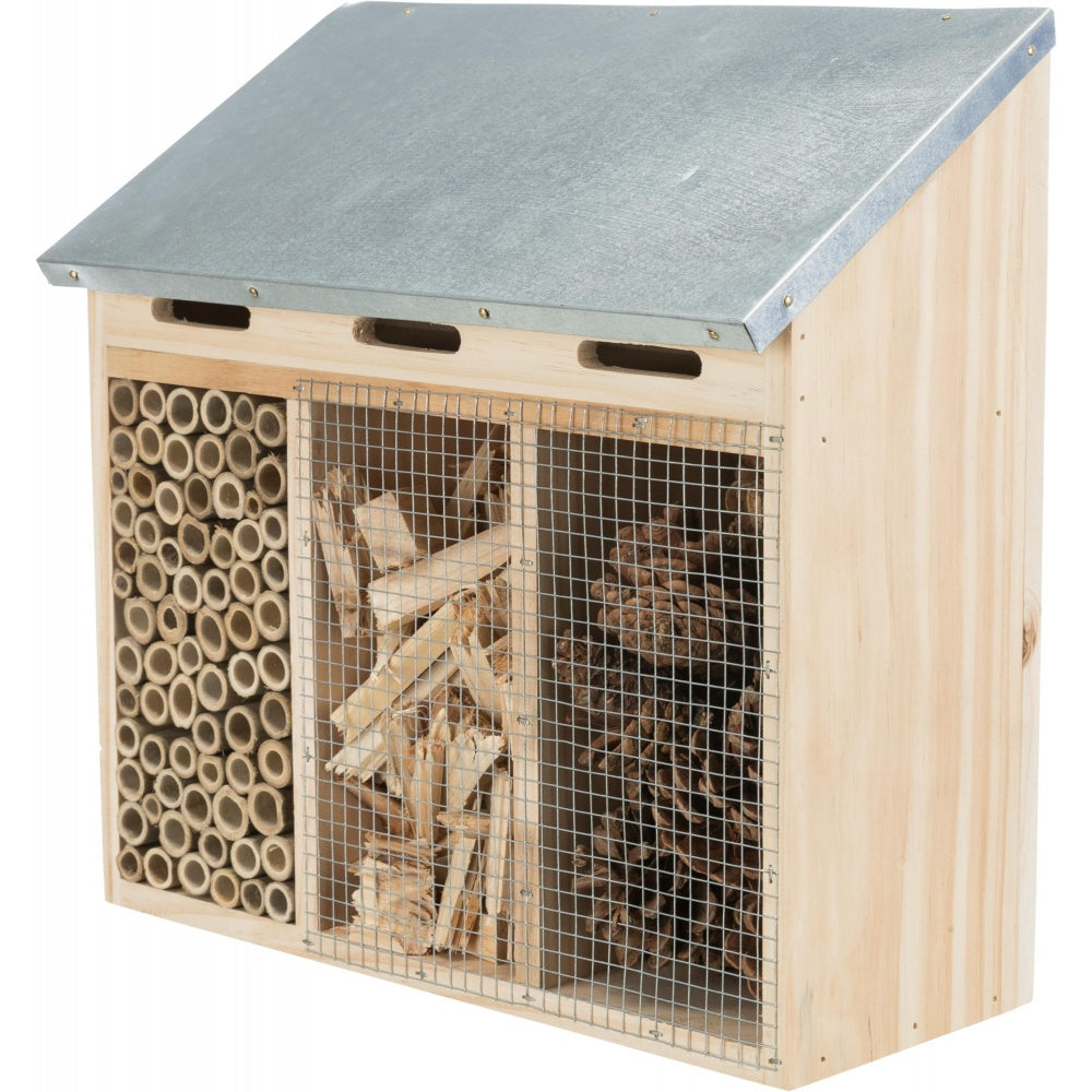 Trixie Wood Bug & Bee Hotel (Light Brown/Beige/Metallic Silver) (One Size)