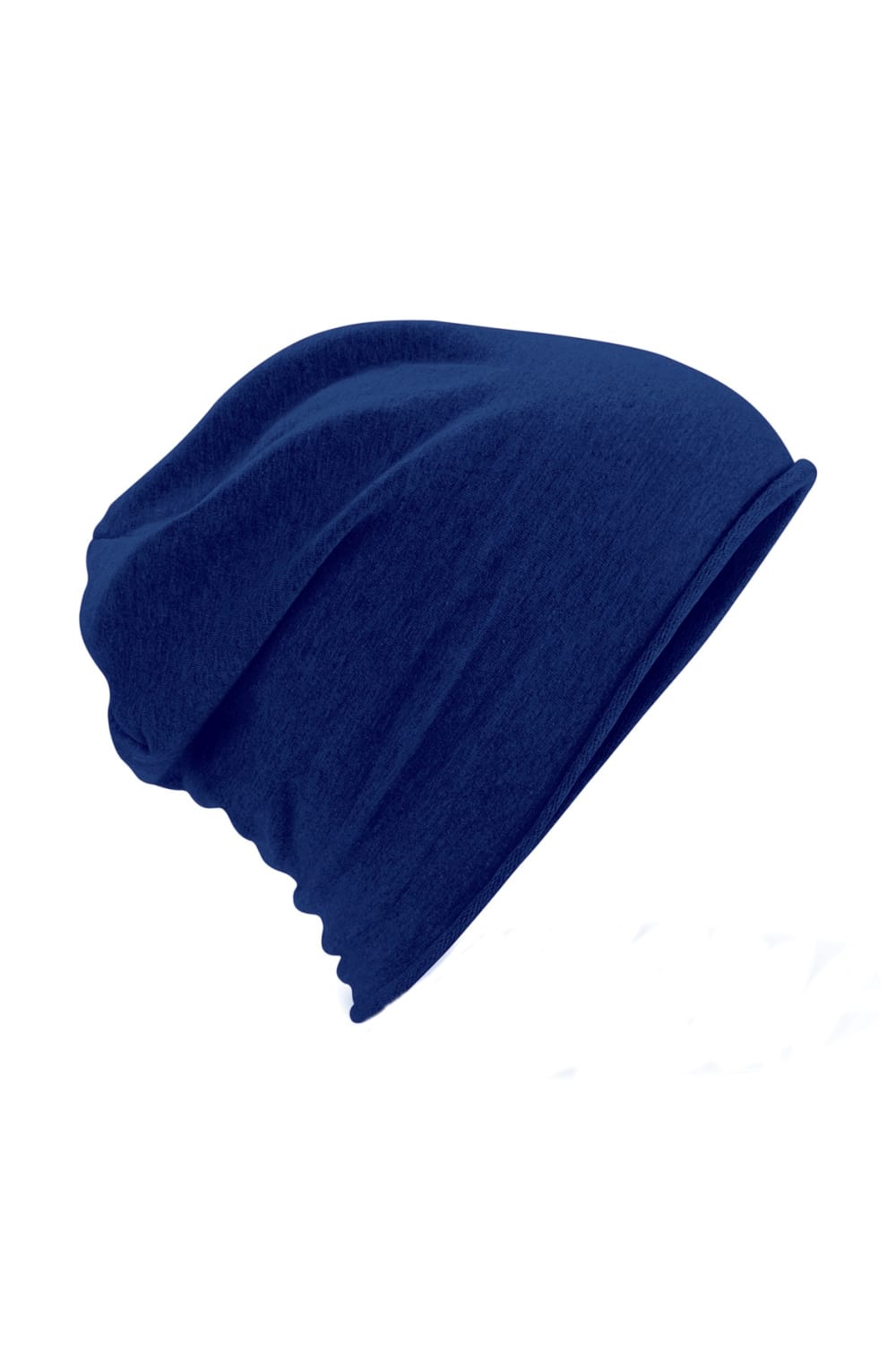 Beechfield Unisex Plain Jersey Beanie Hat (Navy)