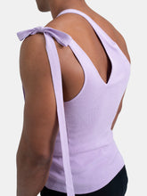 Load image into Gallery viewer, Asymmetrical Slash Shoulder Tank with Bow