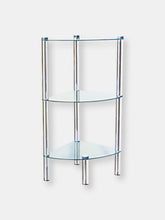 Load image into Gallery viewer, 3 Tier Multi Use Arc Glass Corner Shelf, Clear