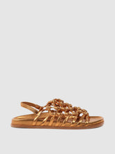 Load image into Gallery viewer, Knotted Sandal on Footbed Gold Nappa