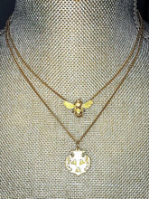 Load image into Gallery viewer, Barberini Bee Enamel Shield Necklace
