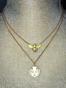 Barberini Bee Enamel Shield Necklace