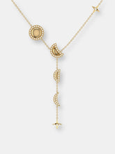 Load image into Gallery viewer, Moon Stages Diamond Y Necklace in 14K Yellow Gold Vermeil on Sterling Silver
