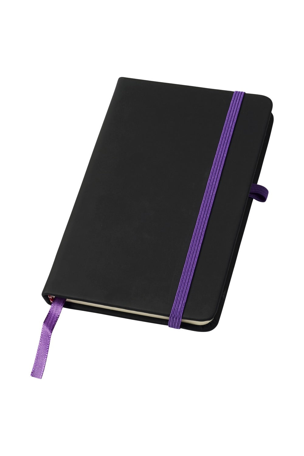 Noir A6 Notebook With Lined Pages - Solid Black/Purple