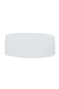 Amscan Round Plastic Tablecover (Pack Of 12) (Silver) (84 Inch)