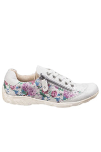 Womens/Ladies Juniper Lace Zip Up Casual Sneakers (Floral)