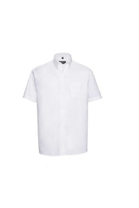 Russell Collection Mens Short Sleeve Easy Care Tailored Oxford Shirt (White)