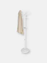 Load image into Gallery viewer, 16 Hook Free Standing Coat Rack with Sandstone Base, White