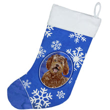Load image into Gallery viewer, Labradoodle Winter Snowflakes Christmas Stocking