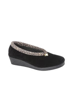 Load image into Gallery viewer, Womens/Ladies Dawn Slippers - Black