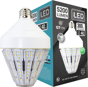 300-Watt Equivalent Corn Cob Undimmable LED Light Bulb E26 Base In Daylight 5000K White (1-Pack)