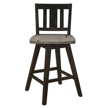 Load image into Gallery viewer, Fenton 37.5 in. Full Back Wood Frame Swivel Dining Bar Stool With Slat Back Wooden Seat (Set of 2)