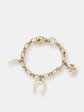 Load image into Gallery viewer, Gold Lucky Charm Chain Toggle Bracelet