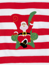 Load image into Gallery viewer, Kids Two Piece Red &amp; White Stripes Santa Pajamas