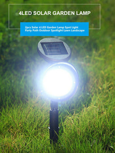6 Pks Solar 4 LED Adjustable Spot Lights Pathway Driveway Lawn
