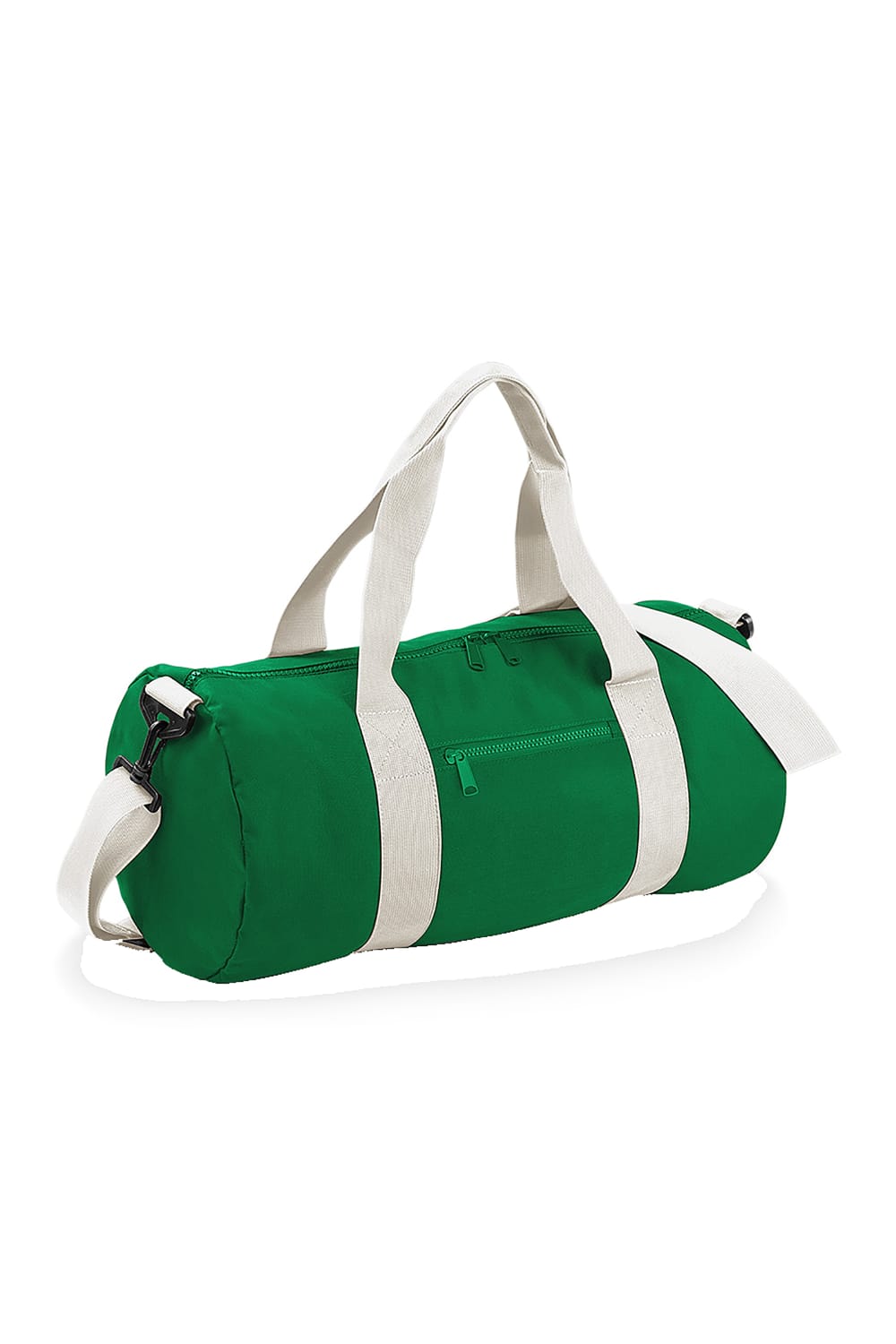 Bagbase Plain Varsity Barrel/Duffel Bag (20 Liters) (Kelly Green/Off White) (One Size)