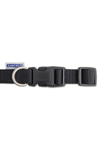 Ancol Nylon Adjustable Dog Collar (Black) (18-27.5in)