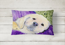 Load image into Gallery viewer, 12 in x 16 in  Outdoor Throw Pillow Golden Retriever Canvas Fabric Decorative Pillow