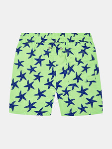 Boys Fresh Green + Blue Starfish Swim Shorts