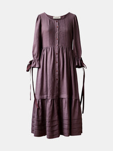 Lennox Dress in Antique Plum Linen