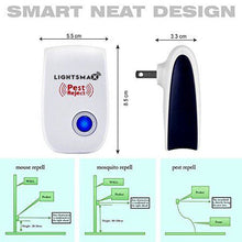 Load image into Gallery viewer, White Indoor Ultrasonic Pest Repeller Electric Plug in Pest Control - 6 Pks