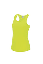 Load image into Gallery viewer, Just Cool Girlie Fit Sports Ladies Vest / Tank Top (Electric Yellow)