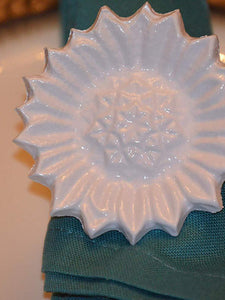 Vibhsa Sunflower White Napkin Rings Set Of 4