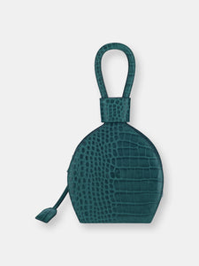 Atena Emerald Croc Purse-Sling Bag