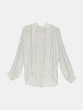 Load image into Gallery viewer, L&#39;agence Women&#39;s White Frill Button Down Casual Button-Down Shirt - M