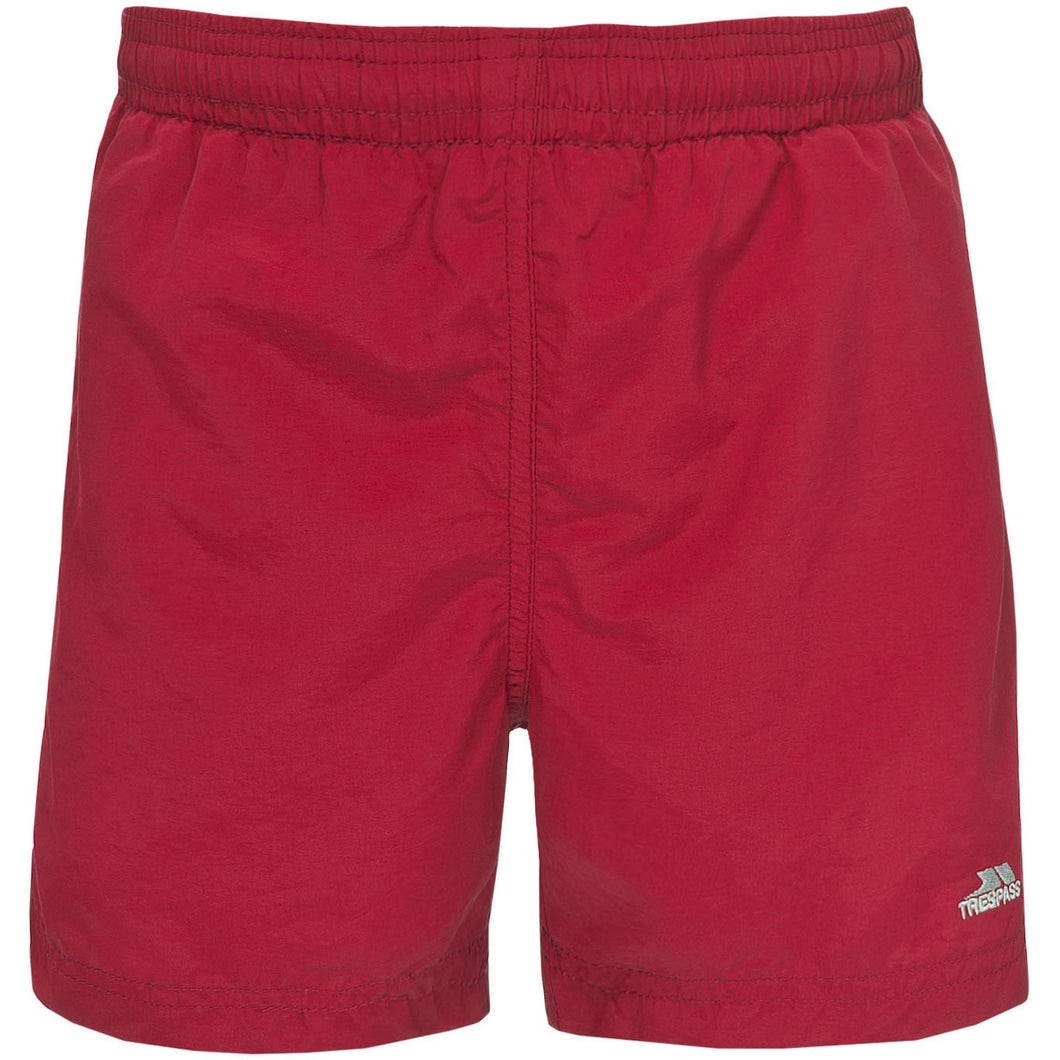 Trespass Childrens Boys Trey Plain Lined Swim Shorts (Red)