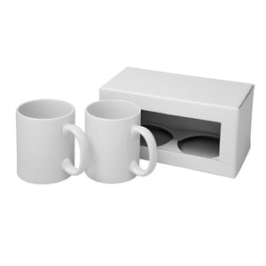 Bullet Ceramic Mug (2 Piece Gift Set) (White) (One Size)