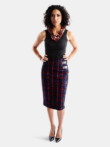 Leopard and Plaid Pencil Skirt